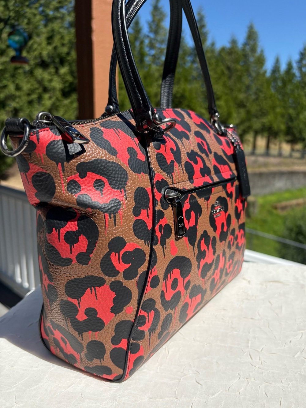 COACH X Baseman Limited Edition Satchel With Wild Beast Ocelot Print 36451 - Picture 3 of 10